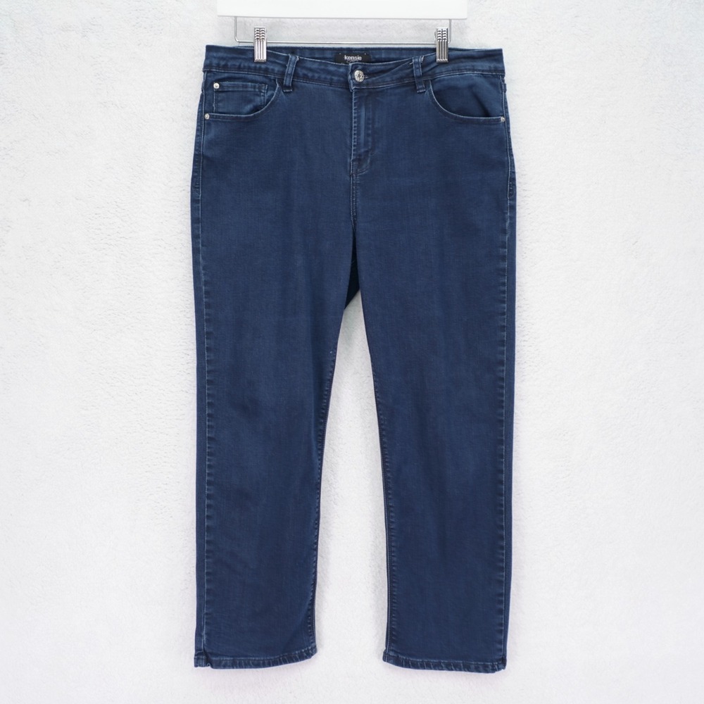 Kensie Jeans Denim Blue Tomboy Straight -31  33 / 25- High Rise Cotton Polyester